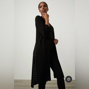 Sz L 🇨🇦⭐️NWT Joseph Ribkoff Black Studded long Duster.
